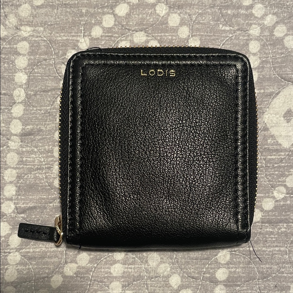 Lodis Black Zip-Around Wallet